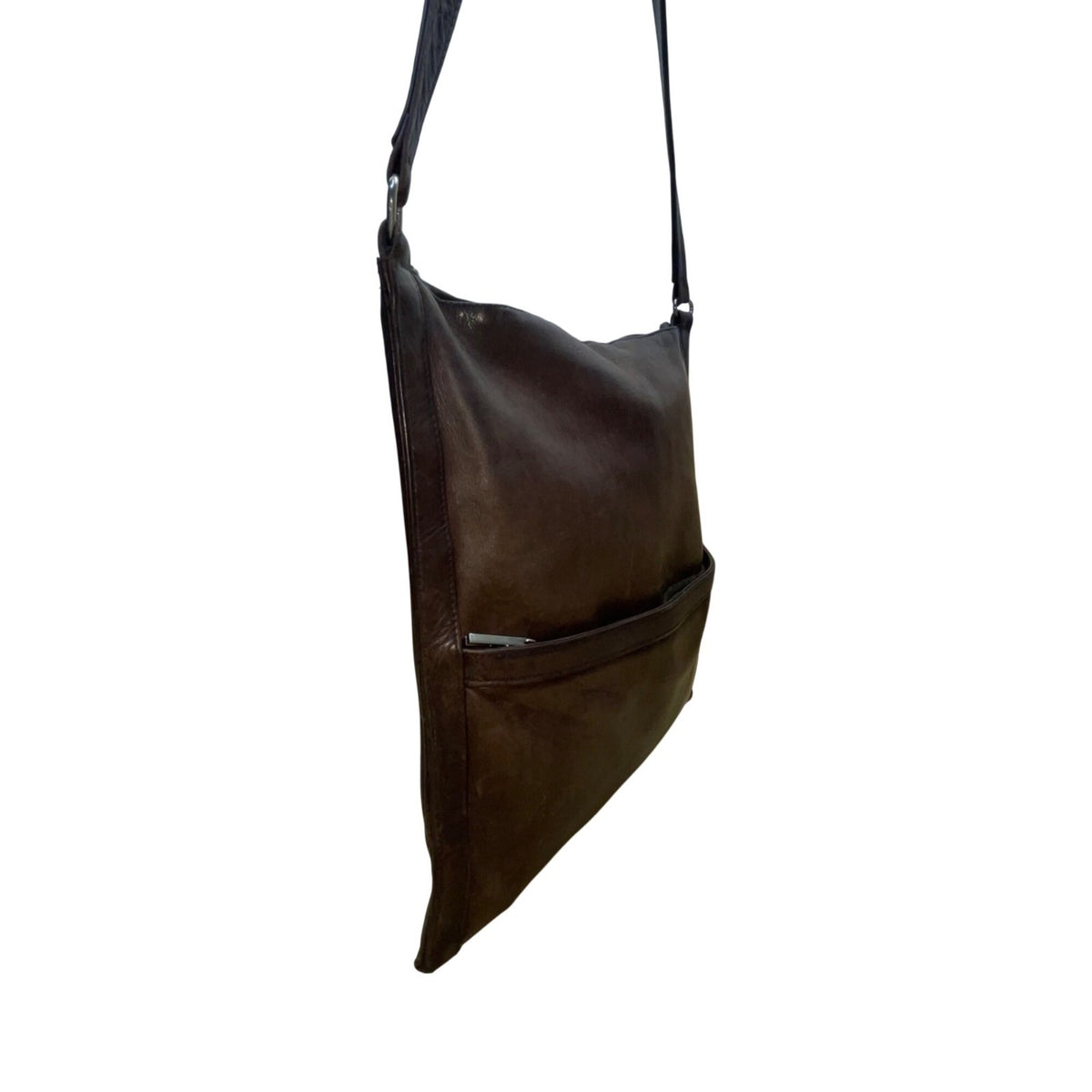 Halston Women’s Brown Leather Large Pocket Everyday Tote Shoulder Bag