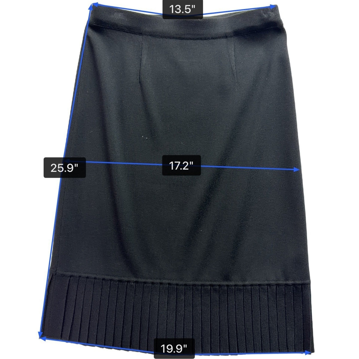 Exclusively Misook Womens Black Pleated Hem Skirt Elegant Size Small