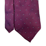 Zylos Platinum Mens Burgundy 100% Silk Dot Pattern Necktie George Machado Design