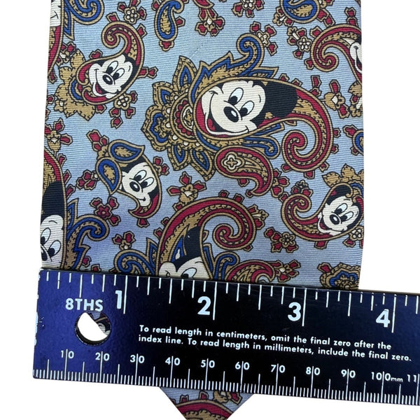 Balancine Mens Blue 100% Silk Disney Mickey Mouse Paisley Tie The Tie Works