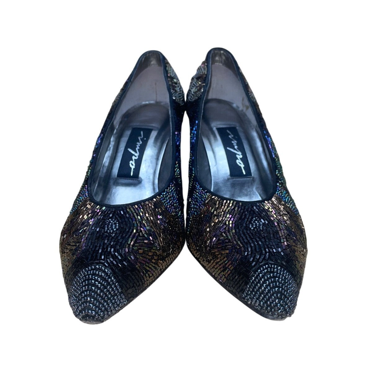 Impo Womens Black Iris Beaded Lining Monet High Heel Pumps Size 9B