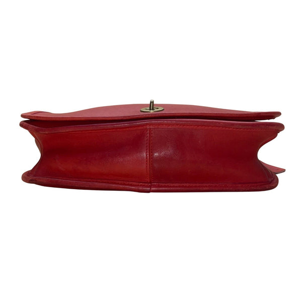 Coach Women’s Ruby Red Glove-Tanned Leather Turnlock Closure Crossbody Bag