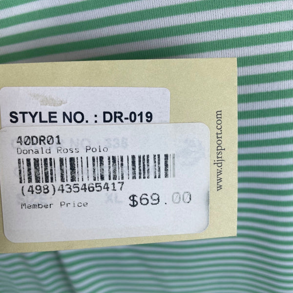 Donald Ross Mens Green Stripe Polo Shirt Classic Fit Lightweight Breathable New
