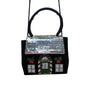 Confetti Women’s Black Velvet & Sequin Holiday House Handbag With Handle & Strap