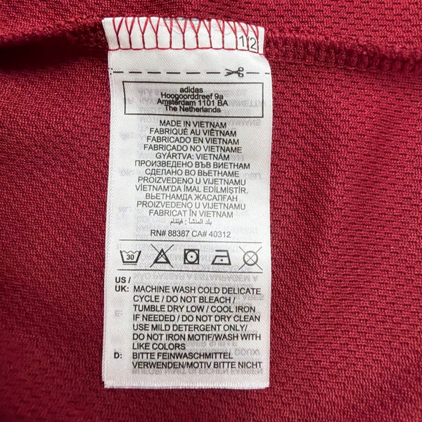 Adidas Mens Red Polyester Polo Shirt  Short Sleeve Classic Fit Style Size XL