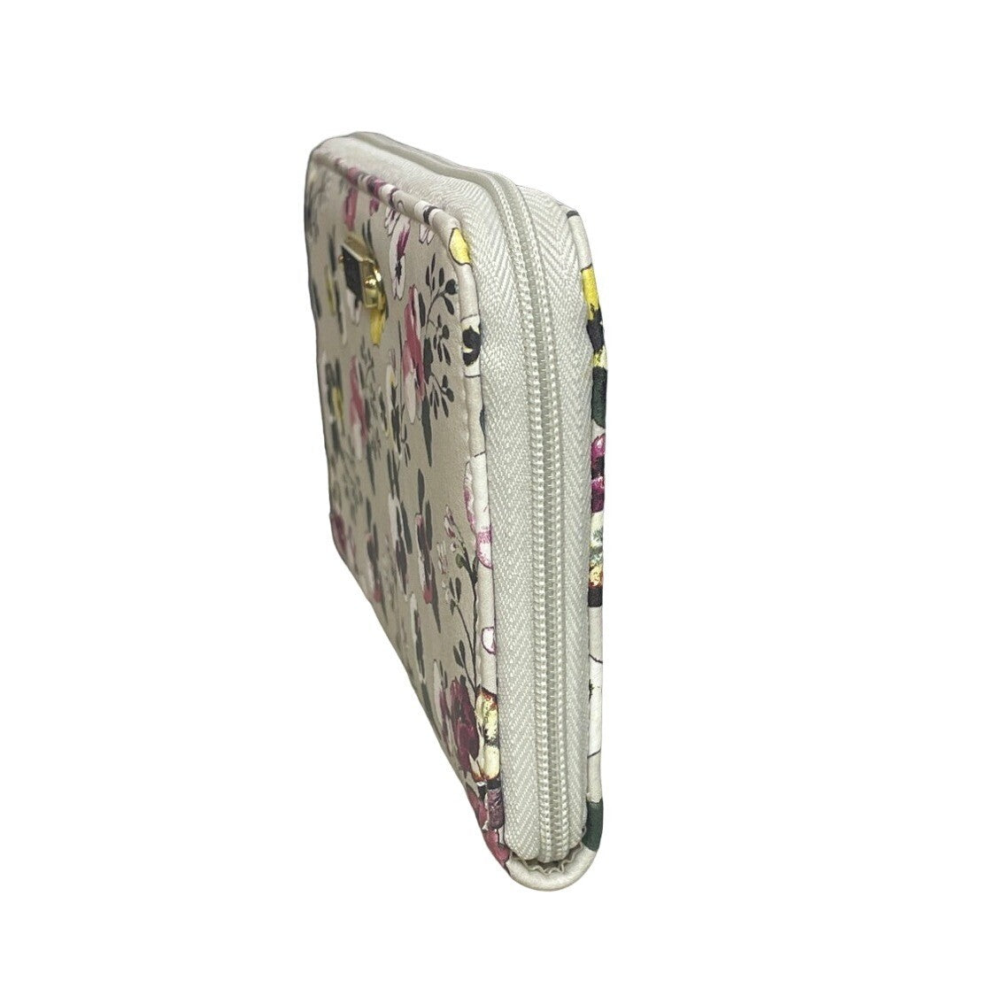 Nicole Miller Women's Gray Flowered Canvas Hand Clutch