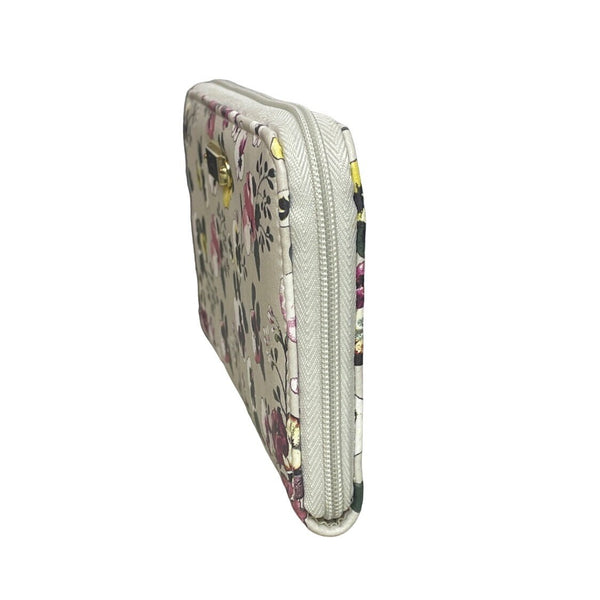 Nicole Miller Women's Gray Flowered Canvas Hand Clutch