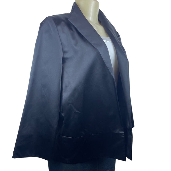 Eileen Fisher Womens Black Jacket XS Satin Finish New