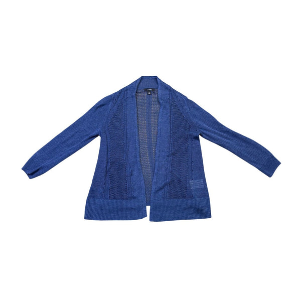 Alfani Womens Blue Open-Front Cardigan Petite Lightweight Knit Sz S