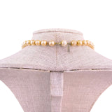 Marvella Womens Gold Tone Faux Pearl Long Necklace Elegant Beaded Strand