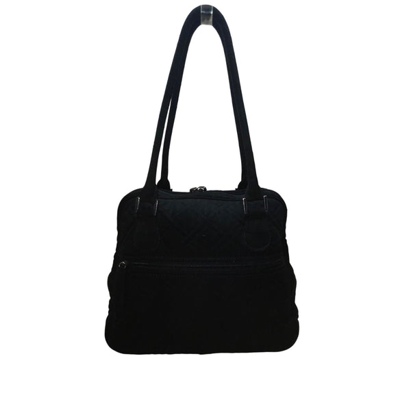 Vera Bradley Women’s Black Quilted Fabric Turn Lock Closure Shoulder Bag