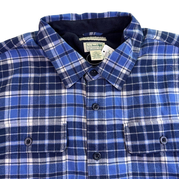 L.L.Bean Mens Rustic Blue Flannel Shirt Traditional Fit Sz XXL