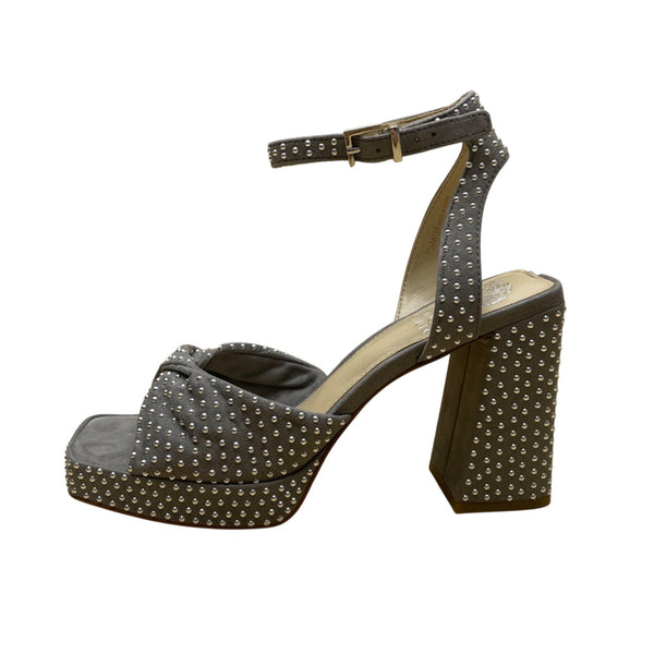 Vince Camuto Women’s Gray Studded Ankle Strap Platform Heels Size 7.5