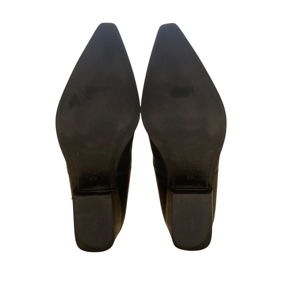 Marc Fisher Women’s Black Leather Block Heel Mlyarita Ankle Boots  Size 8.5M