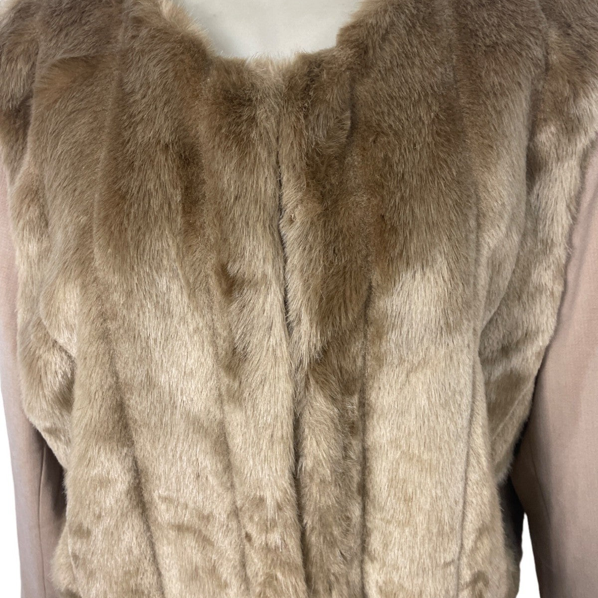 Multi Look IMAN  Coat & Vest Caramel Size 1X Winter Office Attire