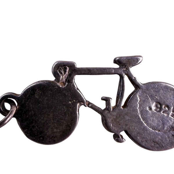 Vintage Sterling Silver Bicycle Charm With Movable Parts 925 Plata Pendant Detai