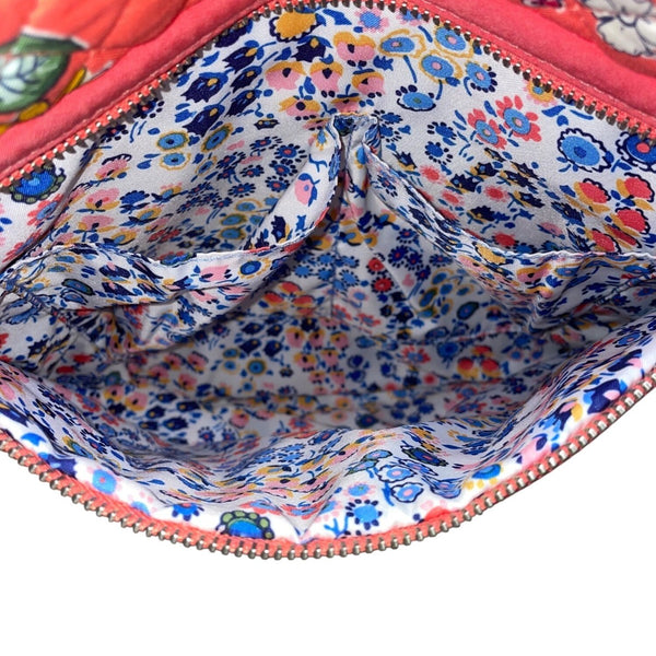 Vera Bradley Women’s Coral Floral Quilted Pattern Adjustable Crossbody Bag