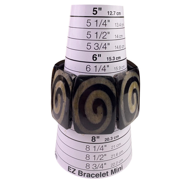 Pagins Unisex Brown Acrylic Spiral Wide Elastic Bracelet Adjustable Tribal Desig