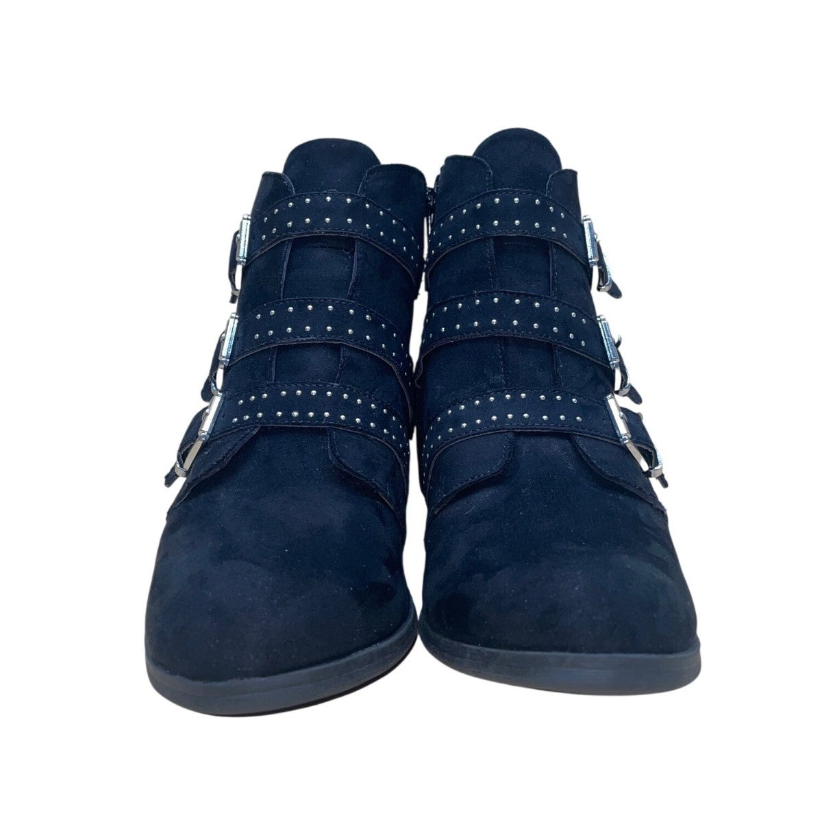 Ana Women’s Black Faux Suede Buckle Strap Memory Foam Ankle Booties Size 10M
