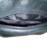 Fossil Women’s Black Leather Adjustable Strap Front Pocket Crossbody Bag