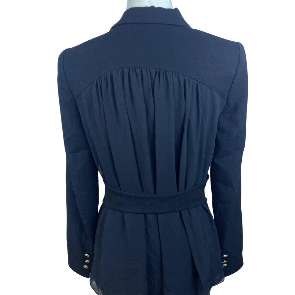 The Base Women's Black Blazer Gold Button Detail