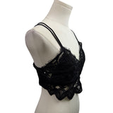 Anthropologie Womens Black Lace Crochet Bralette Top Size M