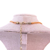 Multi-Strand Womens Beige Multi-Material Necklace Metal & Pearl Charms