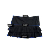 BCBGMaxAzria Womens Black Pleated Button Accent Tiered Mini Skirt Size 10