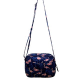 Vera Bradley Women’s Navy Flamingo Pattern Quilted Adjustable Crossbody Bag