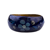 Pulsera Madera Pintada Maraca Sergio Mexico Blue Bangle Bracelet