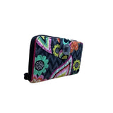 Vera Bradley Women’s Black Multicolor Quilted Floral Pattern Turnlock Wallet