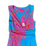 Lilly Pulitzer Womens Aqua Pink Rayon Spandex Floral-Print Maxi Dress Size XS