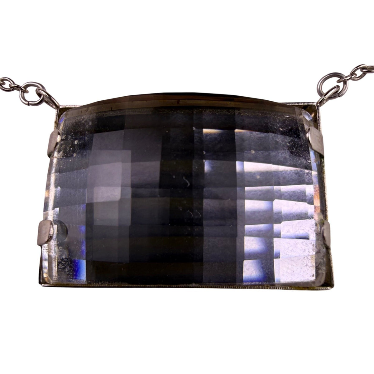 Swarovski Womens Silver Tone Crystal Necklace Adjustable Chain Clear Pendant