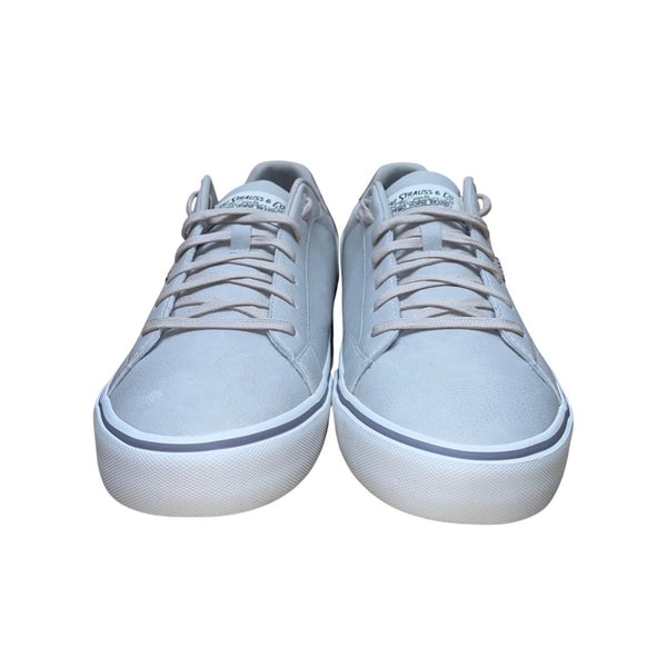 Levis Men’s Gray Faux Leather Lace-Up Casual Flat Vince Sneakers Size 12