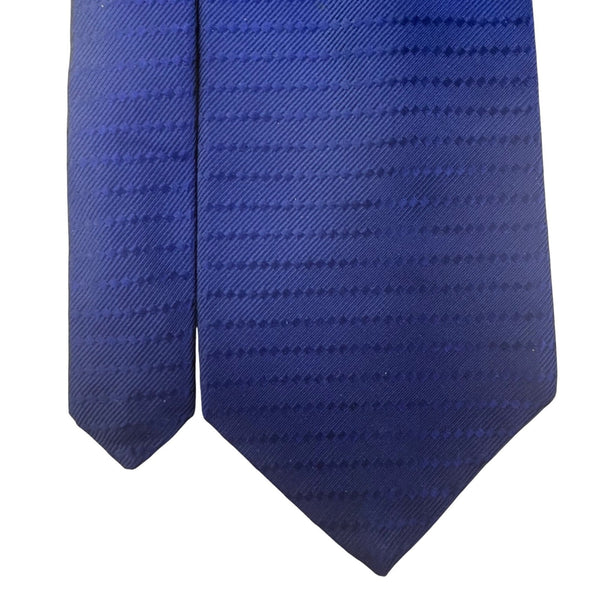 Robert Talbott Mens Blue Silk/Cotton Tie Hand-Sewn Made In USA Textured Chevron
