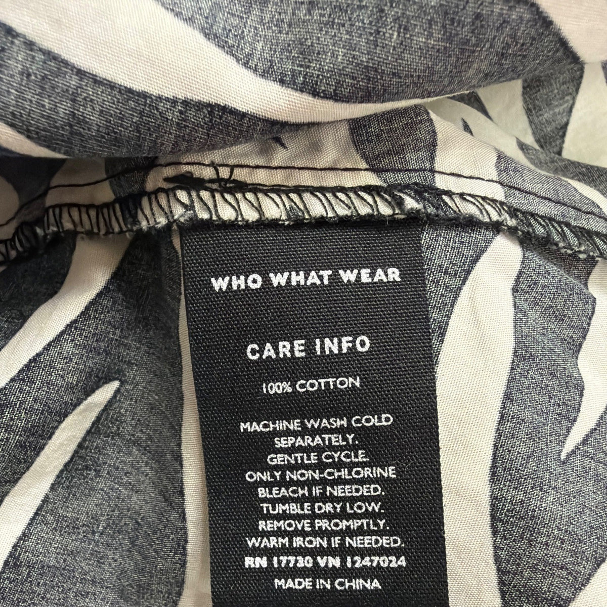 Who What Wear Womens Black & White Zebra Print Midi Dress Short Sleeve Sz M