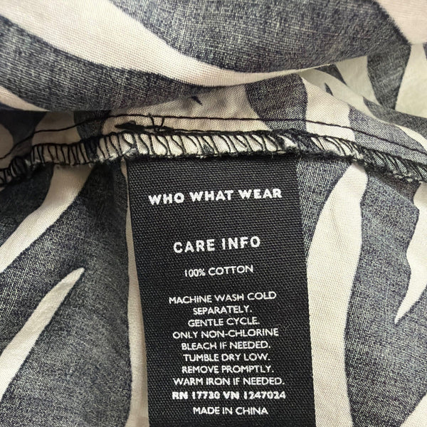 Who What Wear Womens Black & White Zebra Print Midi Dress Short Sleeve Sz M