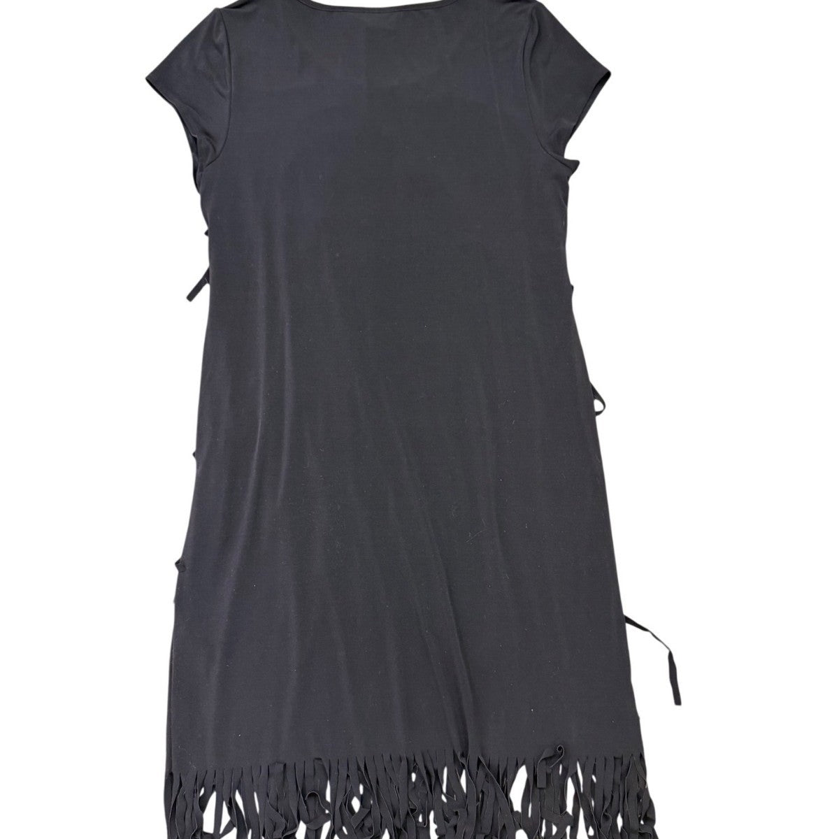 Chicos Womens Black Fringe Short Dress Stylish Evening Wear Size 2