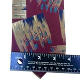 XAndrini Mens Burgundy 100% Silk Abstract Print Tie Italy Blue Gold Neckwear