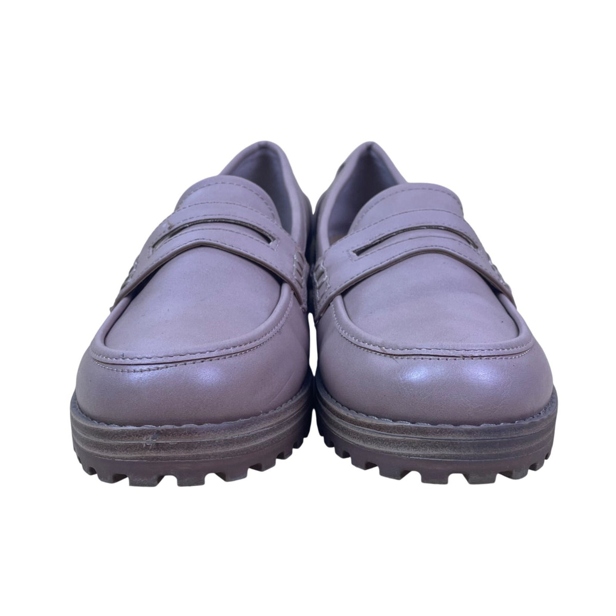 Time And Tru Women’s Mauve Pink Lug Sole Casual Slip-On Penny Loafers Size 10