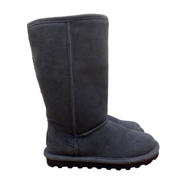 Bearpaw Women’s Gray Sheepskin/Wool Blend Suede Elle Winter Tall Boots Size 6