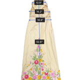 Gold Floral Embroidered Satin Sleeveless Womens Maxi Dress Classy Collar Design