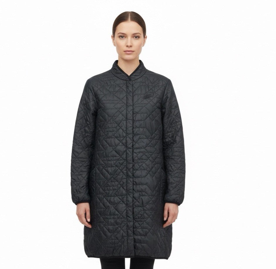 Nike Womens Black Quilted Bomber Jacket Lightweight Outerwear Casual Sz XL