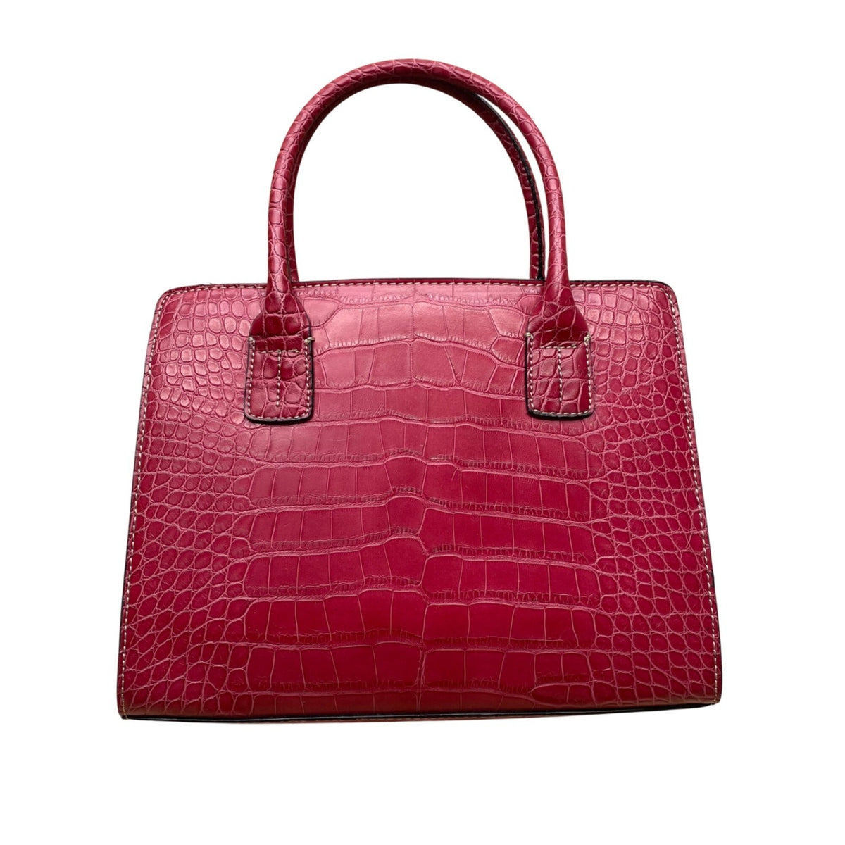 Tommy Hilfiger Women’s Red Croc Embossed Leather Picture Perfect Satchel Bag