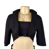 Chado Ralph Rucci Black Short Cropped Bolero Jacket Women Open Front