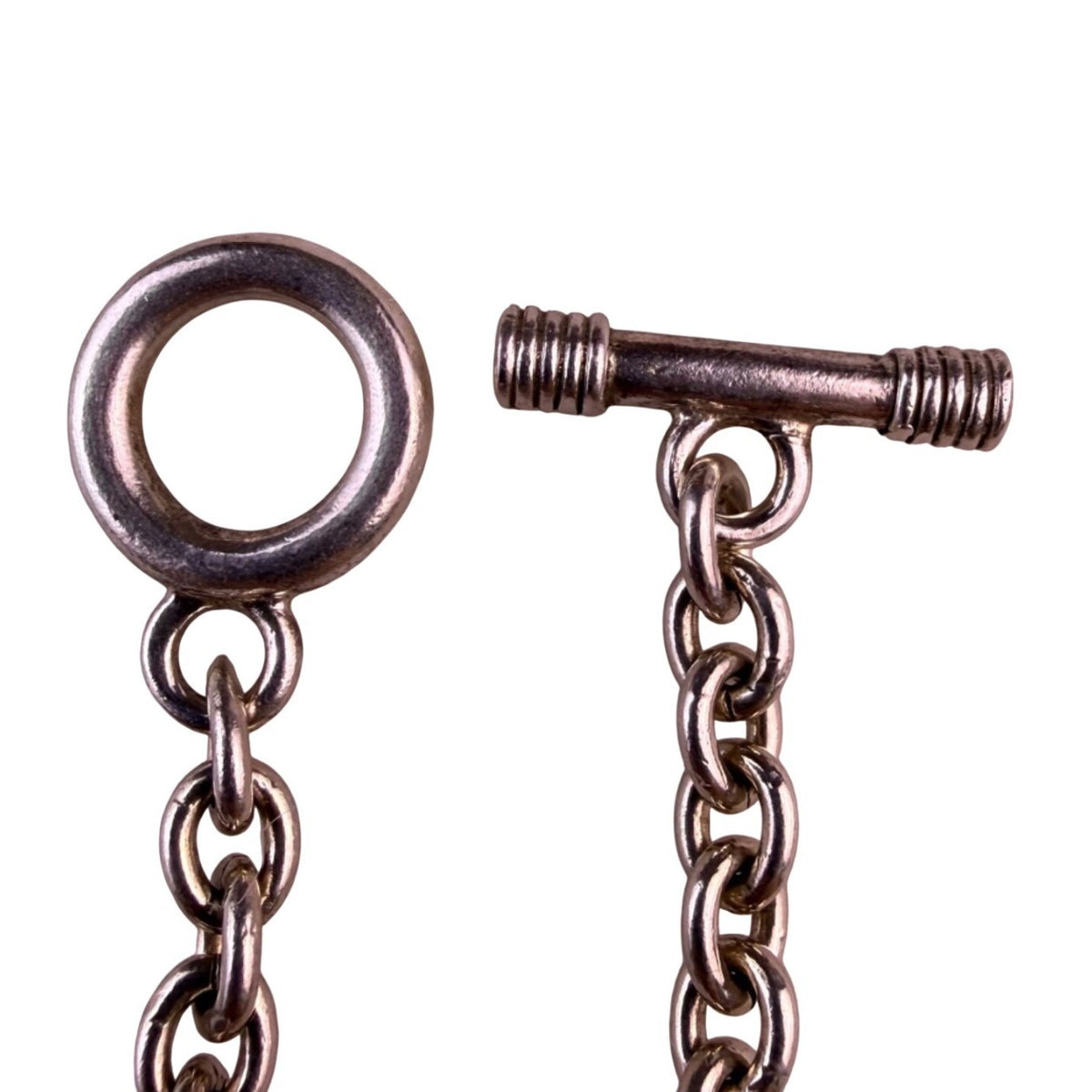 Vintage Sterling Silver Womens Rope Chain Bracelet Toggle Clasp Italy