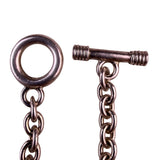Vintage Sterling Silver Womens Rope Chain Bracelet Toggle Clasp Italy