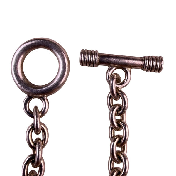 Vintage Sterling Silver Womens Rope Chain Bracelet Toggle Clasp Italy