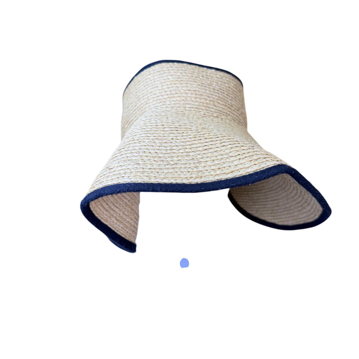 Helen Kaminski Womens Natural Raffia Straw Visor Hat With Black Trim
