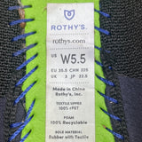 Rothys Women’s Black & Blue Knit Upper The Flats Slip-On Ballet Flats Size 5.5W